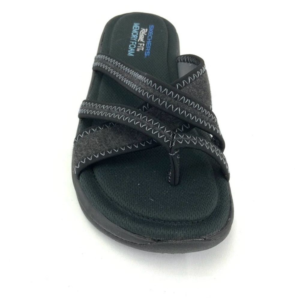 Skechers Black Memory Foam Crisscross Sandals Women’s 11
